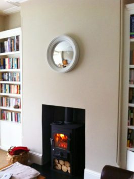 Medium Lucca convex mirror in Palest Grey grey fisheye mirror