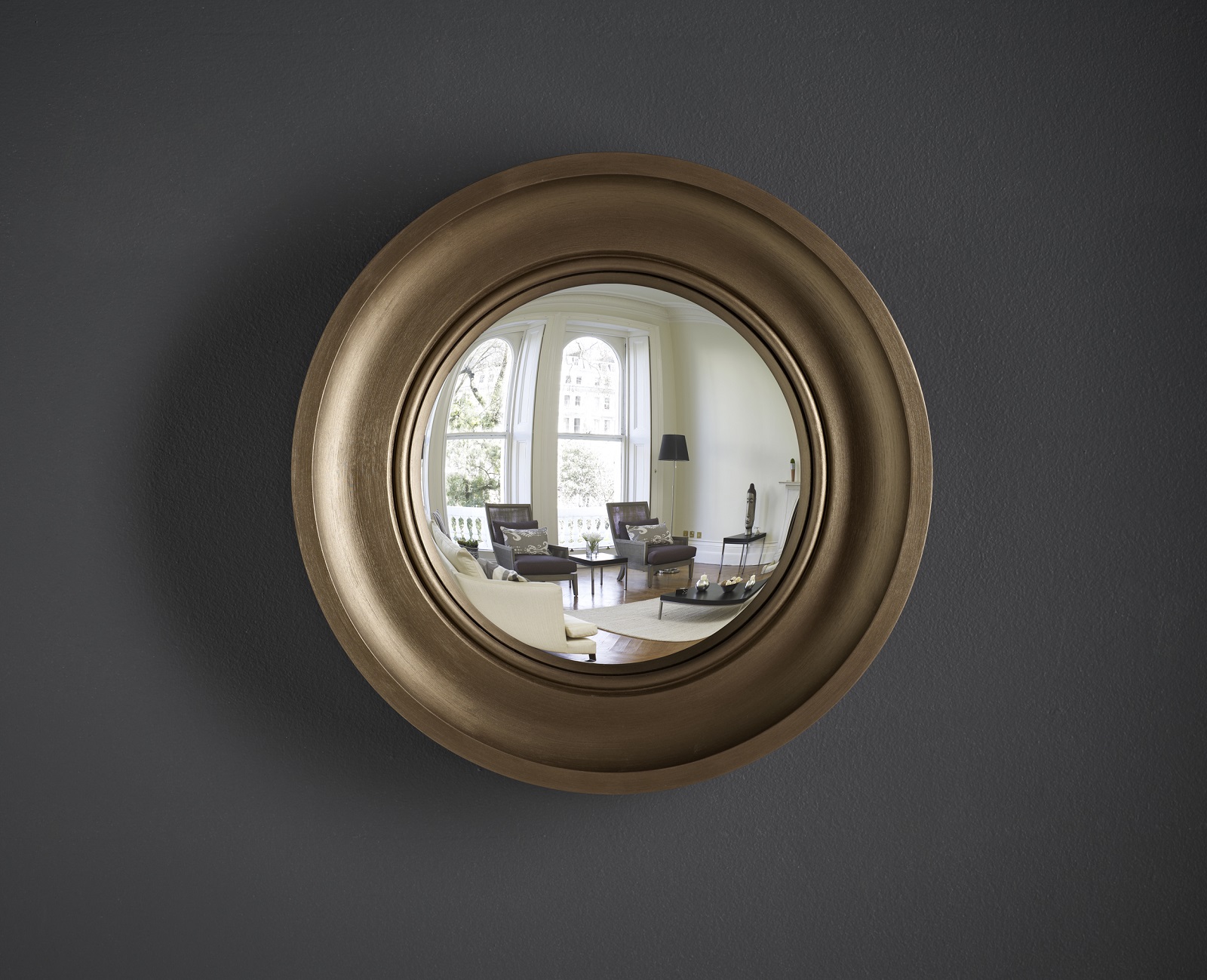Cavetto Convex Mirror in Bronze Finish image