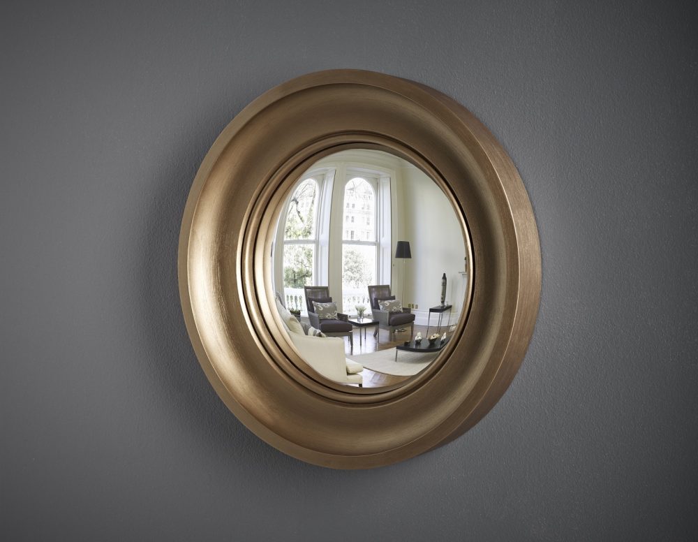 Small decorative convex mirror in bronze finish image