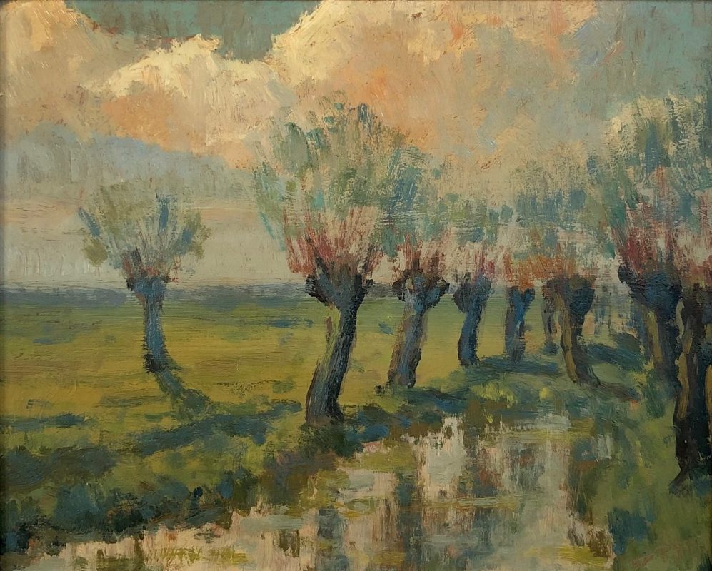 impressionist swedish landscape vintage oil painting image