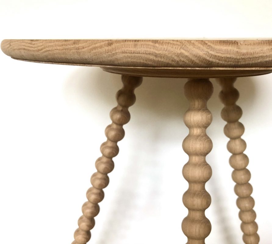 oak bobbin side table image