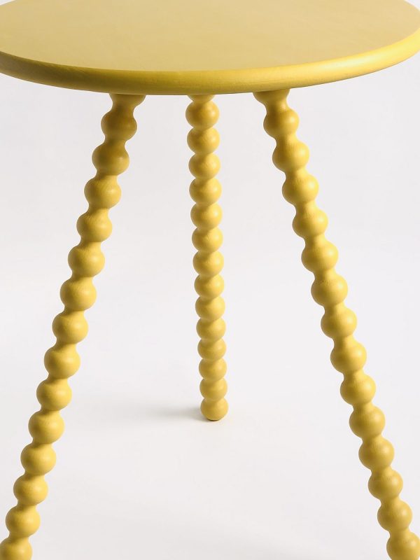 yellow hand painted bobbin side table image
