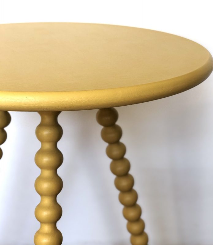 yellow painted bobbin side table image