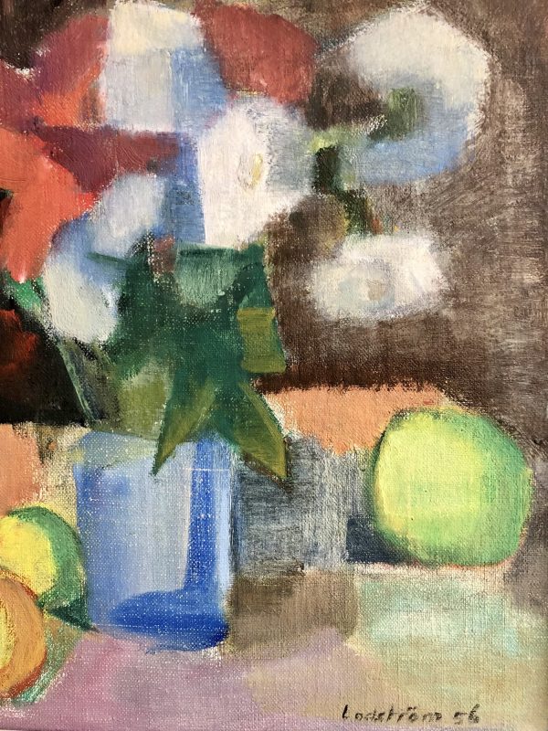 Swedish still life flowers and fruit oil on canvas image