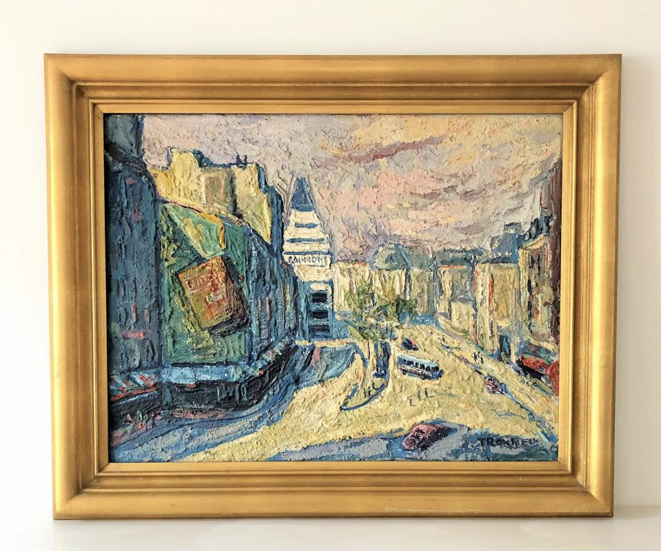 vintage parisian cityscape oil painting
