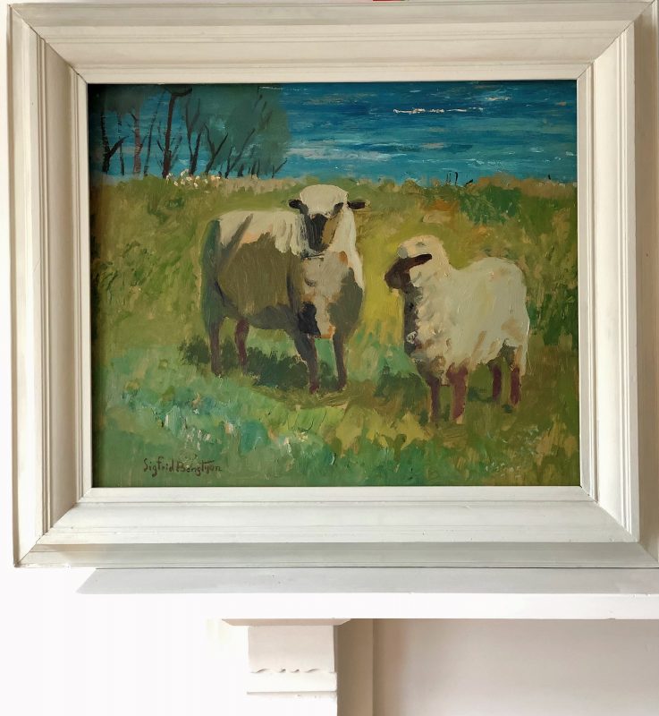 Naive oil painting sheep